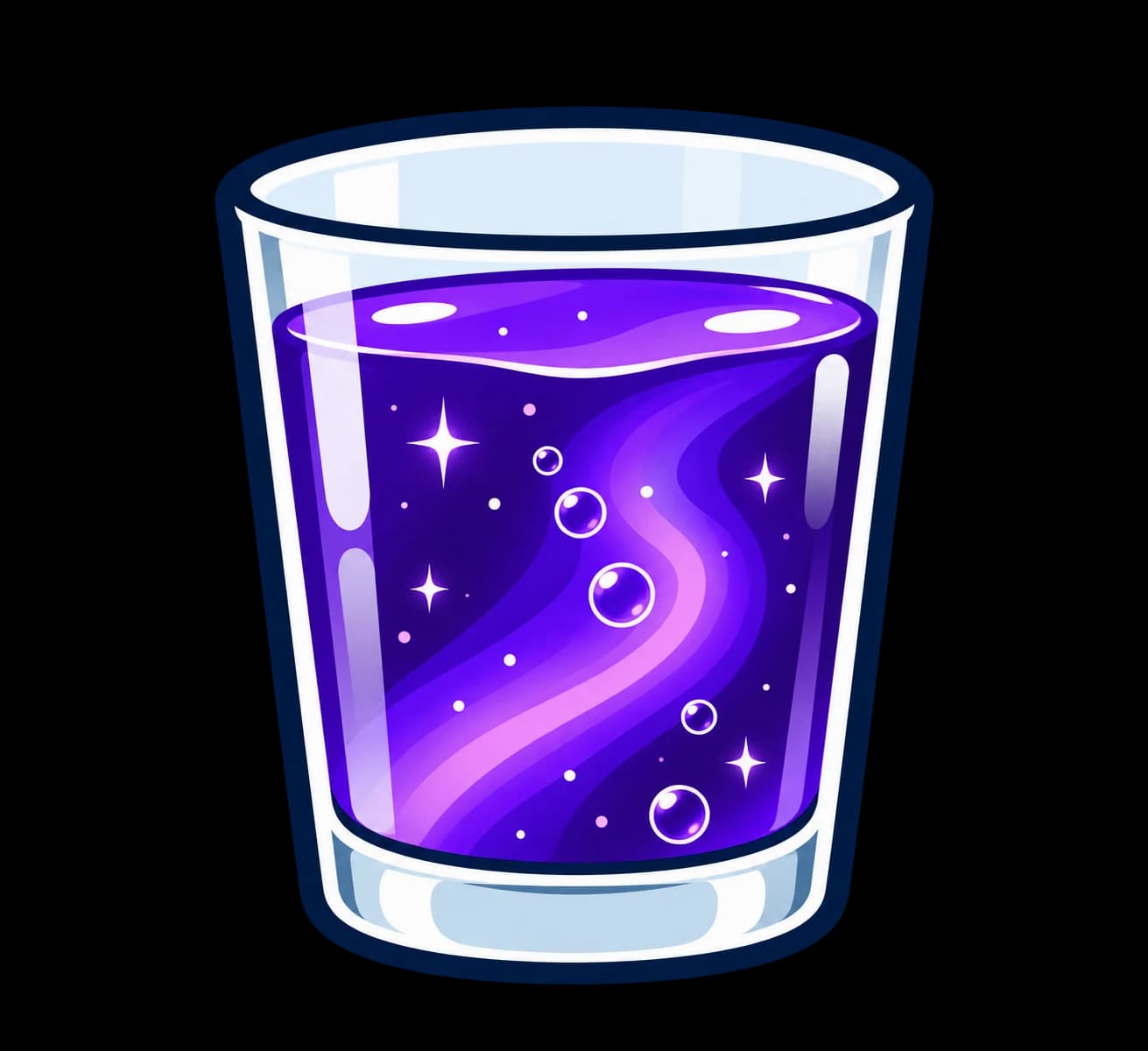 Galaxy in a straight glass