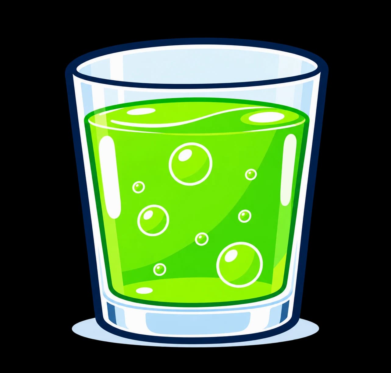 Toxic waste in a straight glass