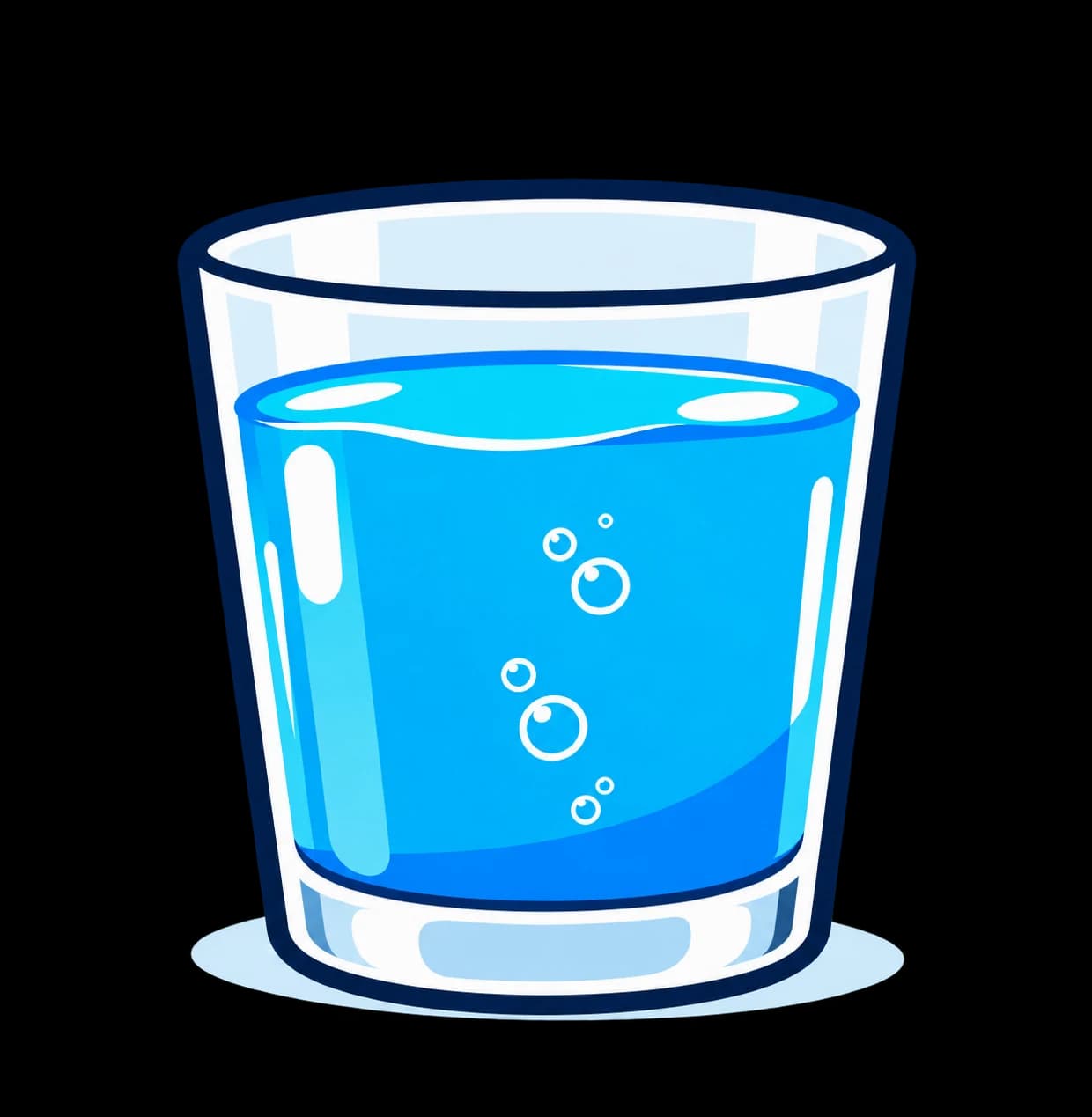 Water in a straight glass