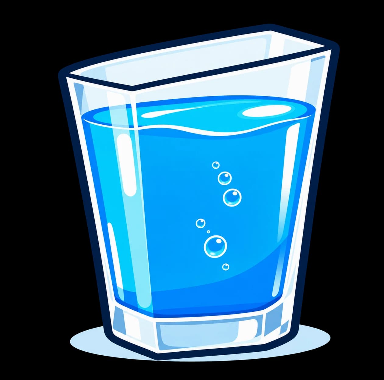 Water in an angled glass