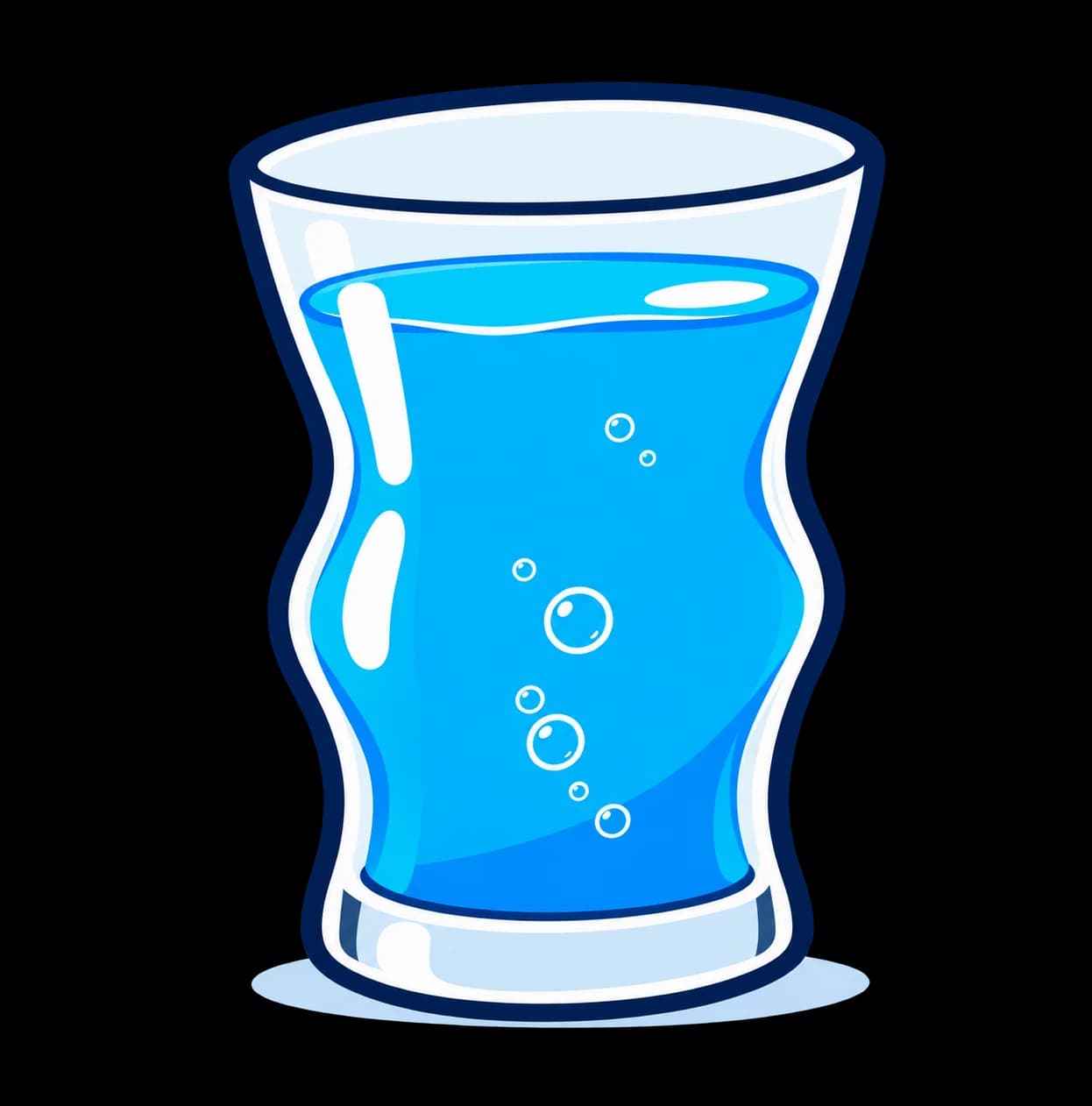 Water in a wavy glass
